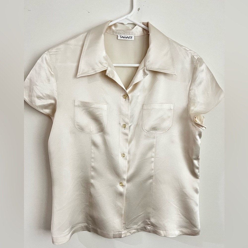 Off-White Tahari Silk Blouse